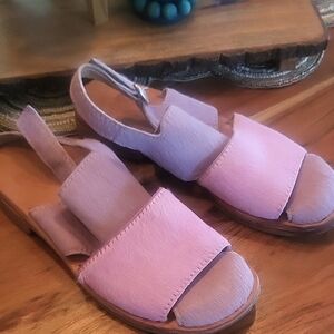 Pink Leather Sandals